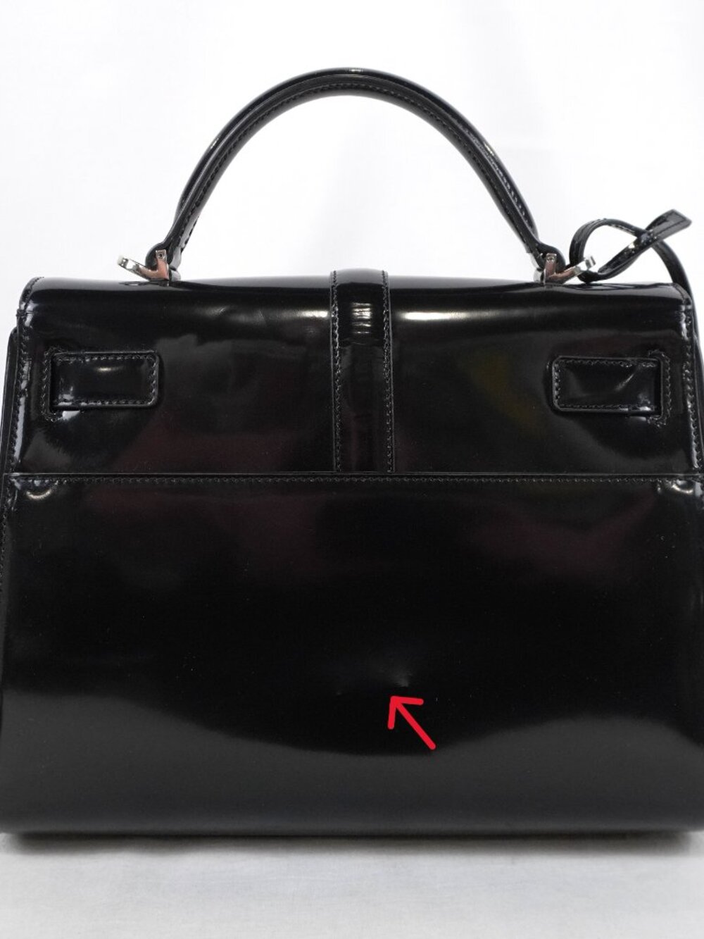 Saint Laurent Le Fermoir Top Handle Black Calfskin Leather Bag w/ Shoulder Strap - Picture 4 of 15